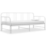 Cadre de canap� - lit extensible - fydun - gar - blanc - m�tal - 90x200 cm