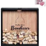 Cadre collecteur de bouchons collect ? 34 � 34 cm ? bois & noir ? jusqu?� 300 bouchons ? citation d�corative ...