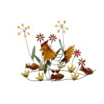 Cadre d�coratif mural en m�tal 3d decor dune poule et ses poussins dans la nature : �l�gance contemporaine ...