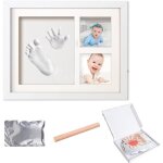 Cadre empreintes pieds et mains bbcadres photo de douche de bbcadeau de baptme de bb kit denregistremen ...