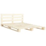 Cadre de lit pour 2 personnes - lit adulte de palette - bois de pin massif 140 x 200 cm - top ventes ...