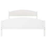 Cadre de lit 2 personnes en bois de pin - kalisse - 160x200 cm - blanc - bois de pin massif - contreplaqu� ...