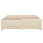 Cadre de lit 2 personnes - kalisse - 180x200 cm - cr�me - tissu polyester - lattes ergonomiques - pieds ...