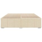 Cadre de lit 2 personnes - kalisse - 200x200 cm - cr�me - tissu polyester - lattes ergonomiques - pieds ...