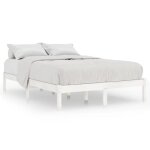 Cadre de lit pour adulte enfant sommier à lattes - blanc bois de pin massif 160x200 cm Cadre de lit pour adulte enfant sommier à lattes - blanc bois de pin massif 160x200 cm