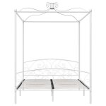 Cadre de lit  baldaquin jill - blanc mtal 160x200 cm - avec design exquis fr5560