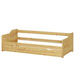 Cadre de lit banquette gigogne pin massif 90x200 avec tiroir sans sommier ni matelas 60. 34 - 09or