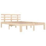 Cadre de lit en bois massif 140x190 cm estink - a814734 85670 - sommier  lattes - marron