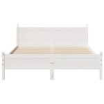 Cadre de lit en bois de pin massif - wiens - 120x190 cm - blanc - bois de pin massif - sommier � lattes ...