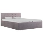 Cadre de lit - vente chaude - taupe - 120x200 cm - mcanisme hydraulique - rangement intgr
