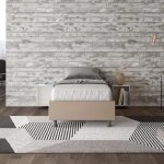 Cadre de lit coffre 1 place azelia 80x190 avec sommier relevable taupe - azelia - gris - blanc