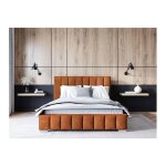 Cadre de lit avec coffre elia en velours - terracotta - dimensions du couchage : 160 x 200 cm