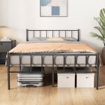Cadre de lit double en m�tal lit adulte 160 � 200 cm avec t�te de lit 14 sommier lattes m�talliques 9 ...