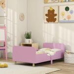 Cadre de lit enfant 90x190 cm avec barri�re de s�curit� en mdf petit mod�le rose chambre fillesans matelas ...