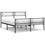 Cadre de lit - estink - a372295 - mtal noir - 140x190 cm - design classique intemporel