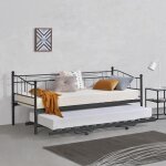 Cadre de lit gigogne en mtal lits simples hauteur ajustable pour second couchage acier laqu 90 x 200 ...