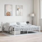 Cadre de lit en mtal blanc 180 x 200 cm - vidaxl - classique - intemporel