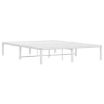 Cadre de lit m�tal - wiens - 140x190 cm - blanc - acier robuste - espace de rangement - lattes en m�tal ...