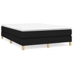 Cadre de lit � ressorts - jill - 140x190 cm - noir - tissu polyester - lattes de contreplaqu� - pieds ...