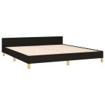 Cadre de lit sans matelas - wiens - 160x200 cm - noir - tissu polyester - contreplaqu� - bois ding�nierie ...