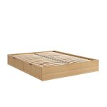Cadre de lit � tiroirs amana cannage rotin 160x200 sommier inclus - bois