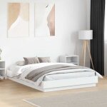 Cadre de lit - vidaxl - 120x190 cm - blanc - bois ding�nierie - lattes en contreplaqu� - 193x123x23 cm ...