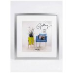 Cadre photo - cadre 50x50 cm - argent satin� - plexiglas incassable - carr� moderne