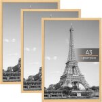 Cadre photo a3 en bois - jozsi - lot de 3 bois pour galerie de photos bande dinsertion montage mural ...