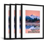 Cadre photo a4 en bois - vetobiol - lot de 4 - 21x297 cm - verre acrylique - montage mural - horizontal ...
