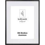 Cadre photo aluminium 30 x 40 cm noir avec passepartout et verre acrylique anticasse
