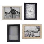 Cadres photos en bois - noir - lot de 4 - rectangulaire - mixte - capacit� 2 � 4 photos