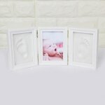Cadre de photo en bois - footprint - blanc - empreinte de main et pied de bb - haute qualit - pliable ...