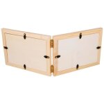 Cadre photo double en bois - artemio - 125 x 35 cm - pliable - marron - contemporain