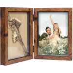 Cadre photo double en bois - vetobiol - marron fonc� - 20x5x251 cm - 2 photos 13x18 cm - style rustique ...