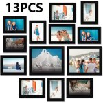 Cadre photo - cadres p�le - m�le - cadres photo - quatre tailles - 13pcs - montage mural ou affichage ...