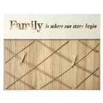 Cadre photo p�le - m�le brio lumineux family corde avec 3 pinces - 54x3x43cm multi formats bois clair ...