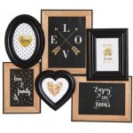 Cadre photo ple - mle mural - aubry gaspard - bois naturel et noir - 6 photos