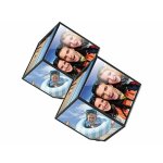 Cadre photo - your design - cube rotatif - 2 pi�ces - 10 x 10 cm - noir