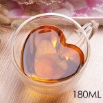 Cafétasse en verre en forme de coeur amour couple tasses double paroi tasse en verre résistant à la chaleur ... Cafétasse en verre en forme de coeur amour couple tasses double paroi tasse en verre résistant à la chaleur ...