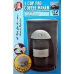 Cafetiere automatique - allride - 12v - 170w - compatible dosettes - filtre lavable