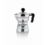 Cafeti�re expresso moka 3 tasses - alessi - gris - filtre rempla�able - r�servoir deau amovible - caf� ...