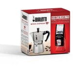 Cafetire italienne + 1 caf perfetto moka classico - bialetti - moka - 3 tasses - 030 l - paquet de ...