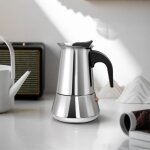 Cafetire italienne - 2 tasses - 100ml - moka pot cafetire moka en acier inoxydable espresso maker argent ...