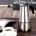 Cafetire italienne - 9 tasses - 450ml - moka pot cafetire moka en acier inoxydable espresso maker argent ...