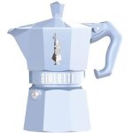 Cafetire italienne - bialetti - moka exclusive - 3 tasses - bleu pastel - aluminium verni - design vintage ...