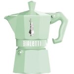 Cafetire italienne - bialetti - moka exclusive - 3 tasses - vert pastel