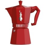 Cafetire italienne - bialetti - moka exclusive - 6 tasses - rouge - aluminium maill - poigne ergonomique ...