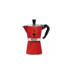 Cafetière italienne - bialetti - moka express - 3 tasses - rouge - aluminium poli Cafetière italienne - bialetti - moka express - 3 tasses - rouge - aluminium poli