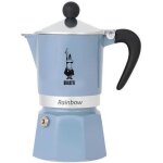 Cafetière italienne - bialetti - rainbow - 6 tasses - bleu azur - aluminium - poignée bakélite Cafetière italienne - bialetti - rainbow - 6 tasses - bleu azur - aluminium - poignée bakélite