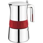 Cafetire italienne - bra - elegance red - 10 tasses - acier inoxydable - convient  tous les types de ...
